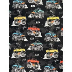 Jersey Stoff Kinderstoff Digitaldruck Burnout Monsters