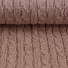 Strickstoff Zopfstrick Baumwolle altrosa
