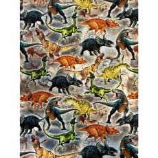Canvas Digital Stoff Dekostoff Baumwollstoff Dinos