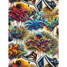 Sweat French Terry Kinderstoff Digitaldruck Pop Art