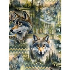 Canvas Wolf Digital Stoff Dekostoff Baumwollstoff
