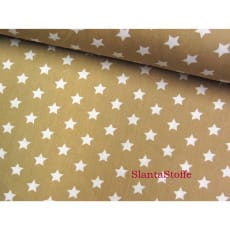 Stoff Sterne, 1cm, beige, 100% Baumwolle 