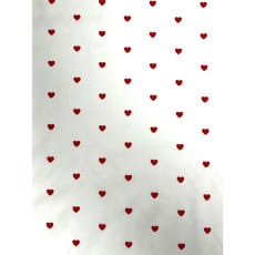 Baumwollstoff Dekostoff Popeline Herzen Weiß/rote Herzchen