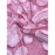 Pelz Stoff Herz Fleece Fellimitat Breite 165 cm rot