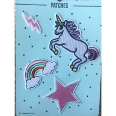 Aufnäher Applikation Einhorn Stern Patches Set 4 Teile
