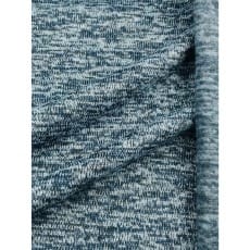Strickstoff Strickfleece Stoff meliert dunkelblau