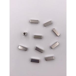 Kordelenden Silber / Grafit Metall rechteckig kaufen