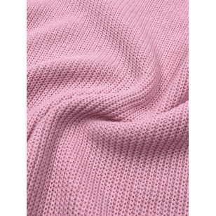 Strickstoff Baumwolle uni rosa gerippt kaufen