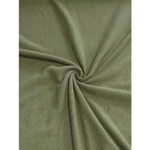 Strickstoff Baumwolle uni angeraut khaki made in Italy kaufen