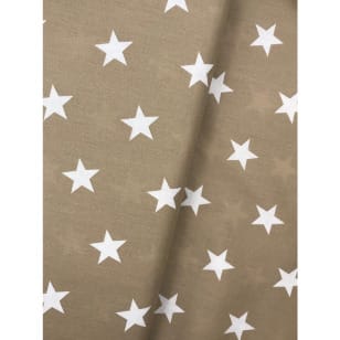 Baumwollstoff Dekostoff Sterne 3cm taupe kaufen