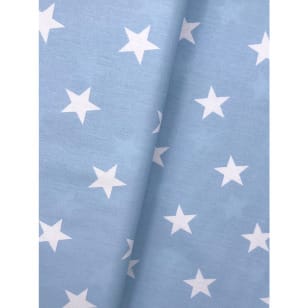 Baumwollstoff Dekostoff Sterne 3cm himmelblau kaufen