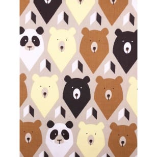 Baumwollstoff Kinderstoff Panda Bär braun Breite 160cm ab 50 cm kaufen