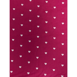 Baumwollstoff Dekostoff Popeline Herzen Pink/weiße Herzchen kaufen