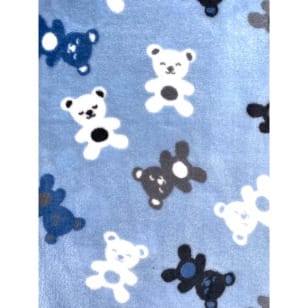 Fleecestoff Teddy Bär hellblau doppelseitig Breite 150 cm ab 50cm kaufen