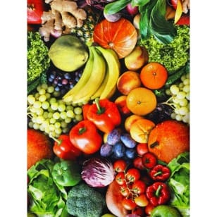 Canvas Digital Stoff Dekostoff Baumwollstoff Gemüse Breite 135 cm kaufen