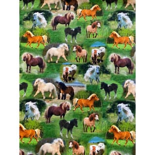 Jersey Stoff Kinderstoff Digitaldruck Pony Pferd kaufen