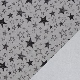 Alpenfleece Muster Sterne grau meliert kaufen