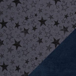 Alpenfleece Muster Sterne dunkelblau meliert kaufen