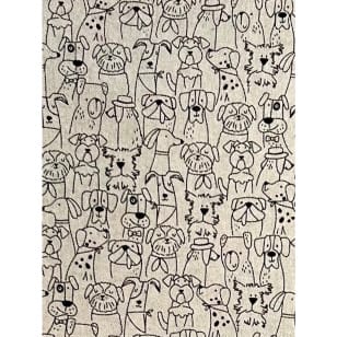 Dekostoff Baumwolle Stoff Leinenoptik Hunde Breite 140 cm kaufen