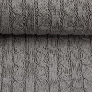 Strickstoff Zopfstrick Baumwolle grau kaufen