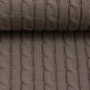 Strickstoff Zopfstrick Baumwolle beige kaufen