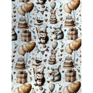 Double Gauze Musselin Stoff Schnuffeltuch Happy Birthday kaufen