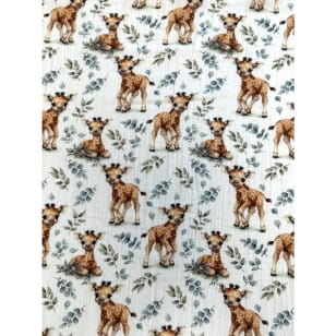 Double Gauze Musselin Stoff Schnuffeltuch Giraffen kaufen