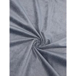 Cord Stoff uni elastisch 6W Stretch Grau-blau kaufen