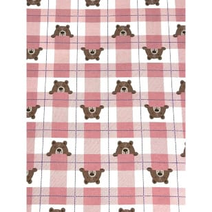 Flanell Stoff Baumwolle Kinderstoff Bär Karo altrosa kaufen