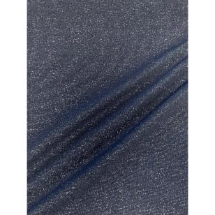 Bündchenstoff im Schlauch uni mit Glitzer Silber Lurex ab 50cm Jeansblau kaufen