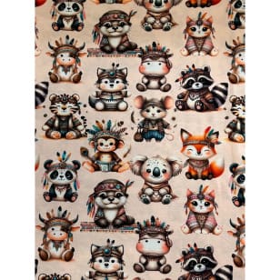Jersey Stoff Kinderstoff Digitaldruck Woodland Animals Tiere kaufen