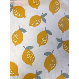 Double Gauze Musselin Stoff Zitrone sand kaufen