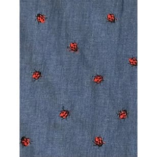 Jeans Stoff Blusenjeansstoff Marienkäfer Stickerei kaufen
