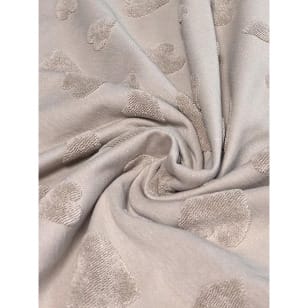 Baumwolle uni Jacquard Herzchen ab 50 cm sand kaufen