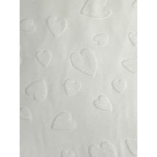 Baumwolle uni Jacquard Herzchen ab 50 cm weiß kaufen