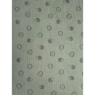 Double Gauze Musselin Stoff Schnuffeltuch Igel altgrün ab 50cm kaufen