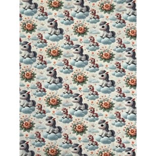 Baumwollstoff Kinderstoff Digitaldruck Einhorn Breite 150cm kaufen