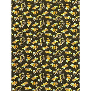Jersey Stoff Kinderstoff Baufahrzeuge khaki ab 50 cm kaufen
