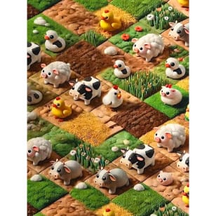 Baumwollstoff Kinderstoff Digitaldruck Bauernhof Breite 150cm kaufen