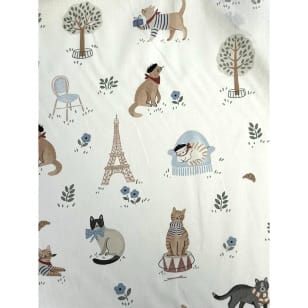 Baumwollstoff Kinderstoff Digitaldruck Vive La France Katzen kaufen