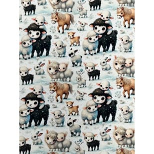 Sweat French Terry Kinderstoff Digitalprint Tierchen kaufen