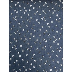 Jeans Stoff Blusenjeansstoff Herzen Druck kaufen