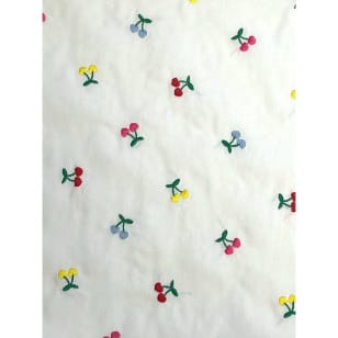 Baumwollstoff Stoff Kirsche Stickerei kaufen