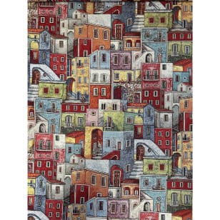 Gobelinstoff Dekostoff Häuser kaufen