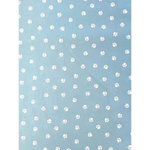 Baumwollstoff Dekostoff Hellblau Pfoten kaufen
