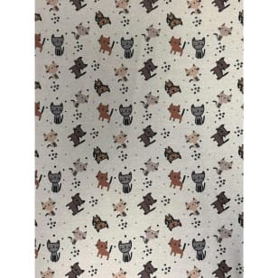 Alpenfleece Muster Katze Digitaldruck Breite 145 cm kaufen