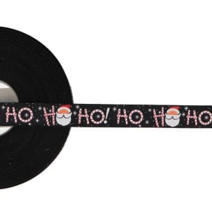 Dekoband Baumwolle Webband Weihnachten 15 mm, "Ho-Ho" kaufen