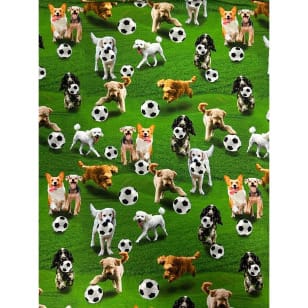 Jersey Stoff Kinderstoff Digitaldruck Fußball Hund kaufen