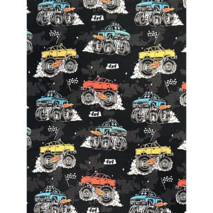 Jersey Stoff Kinderstoff Digitaldruck Burnout Monsters kaufen