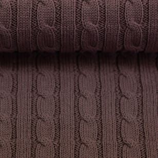 Strickstoff Zopfstrick Baumwolle mauve kaufen